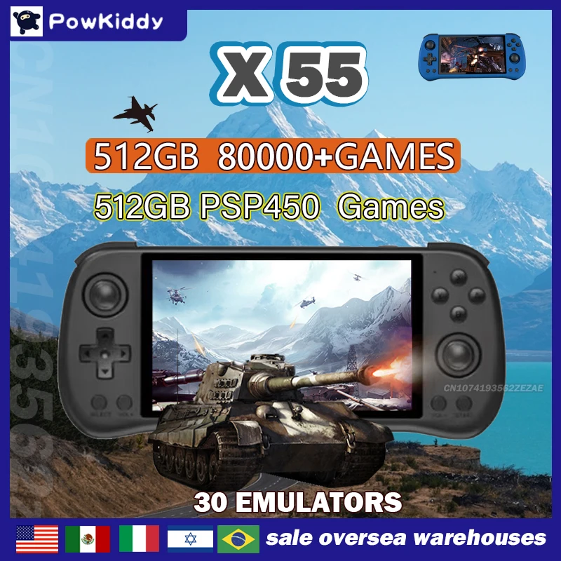Retro Gaming N64 - 80000 Spiele 512G POWKIDDY X55 5,5