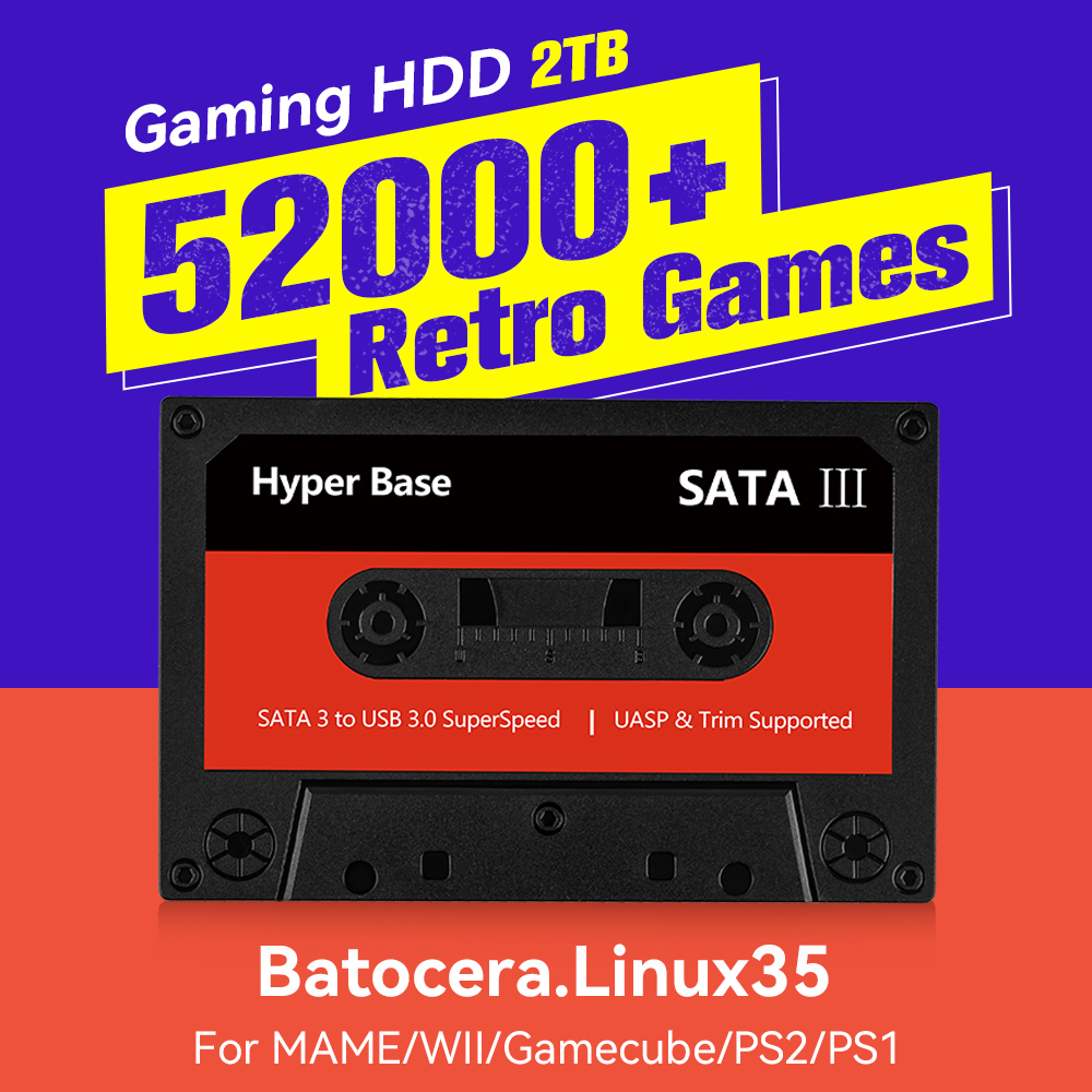 Retro Gaming Batocera - Batocera 500GB/2TB Retro-Spielekonsole mit 52000+ Spielen