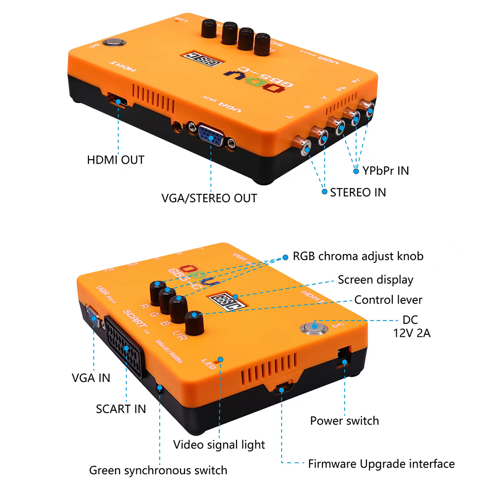 Scart To Hdmi - ODV-GBS-C Komponente/VGA/Scart zu VGA/HDMI-Kompatibel Scan Converter