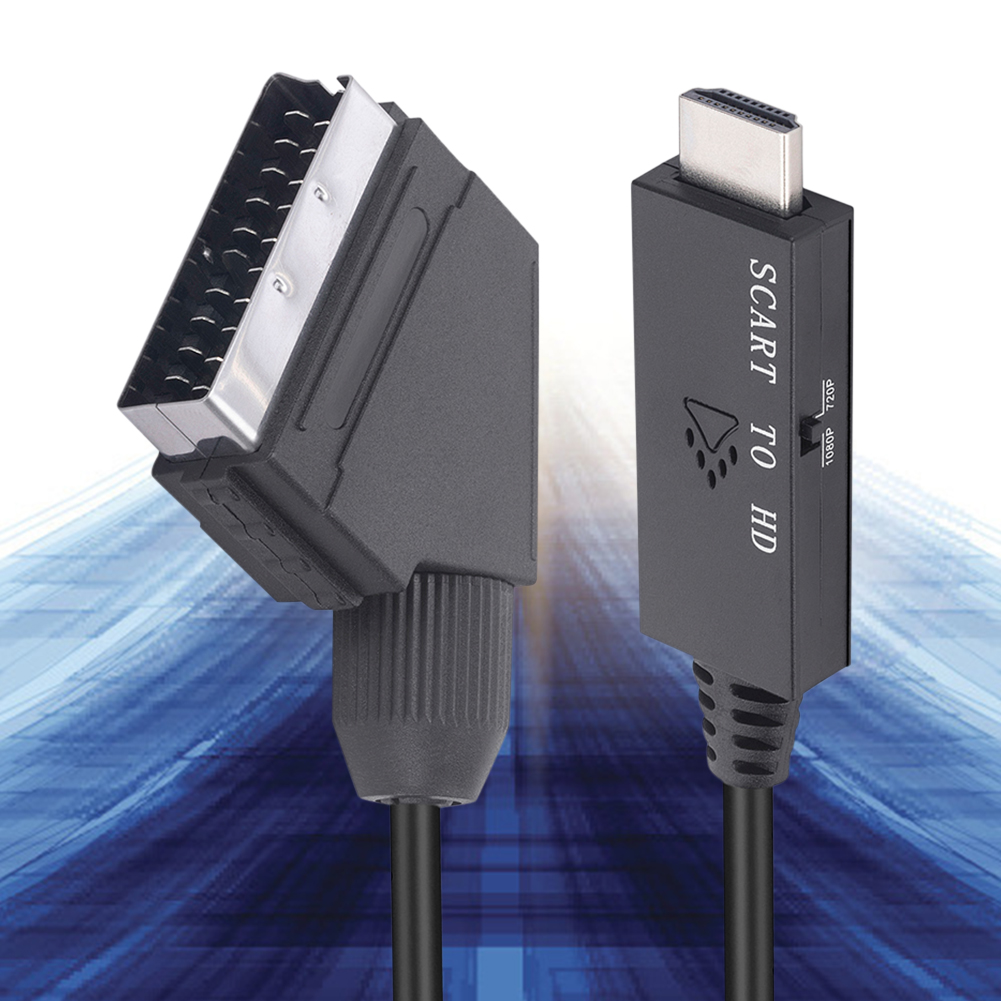 Scart To Hdmi - 1m Video-Audio-Konverter-Adapter Scart zu HDMI-kompatibel 1080P