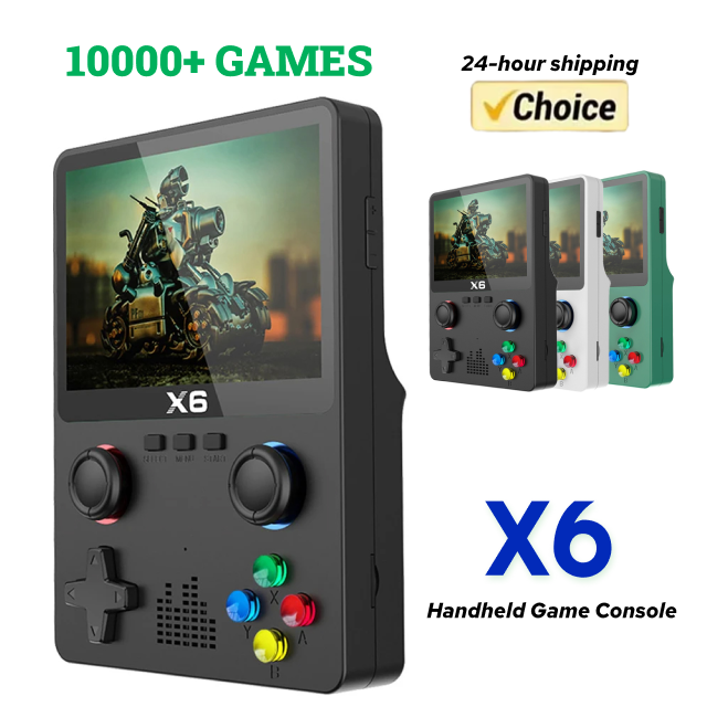 Retro Gaming X6 - X6 Spielkonsole Retro-Videospielkonsole 3,5/4'' IPS-Bildschirm Tragbarer