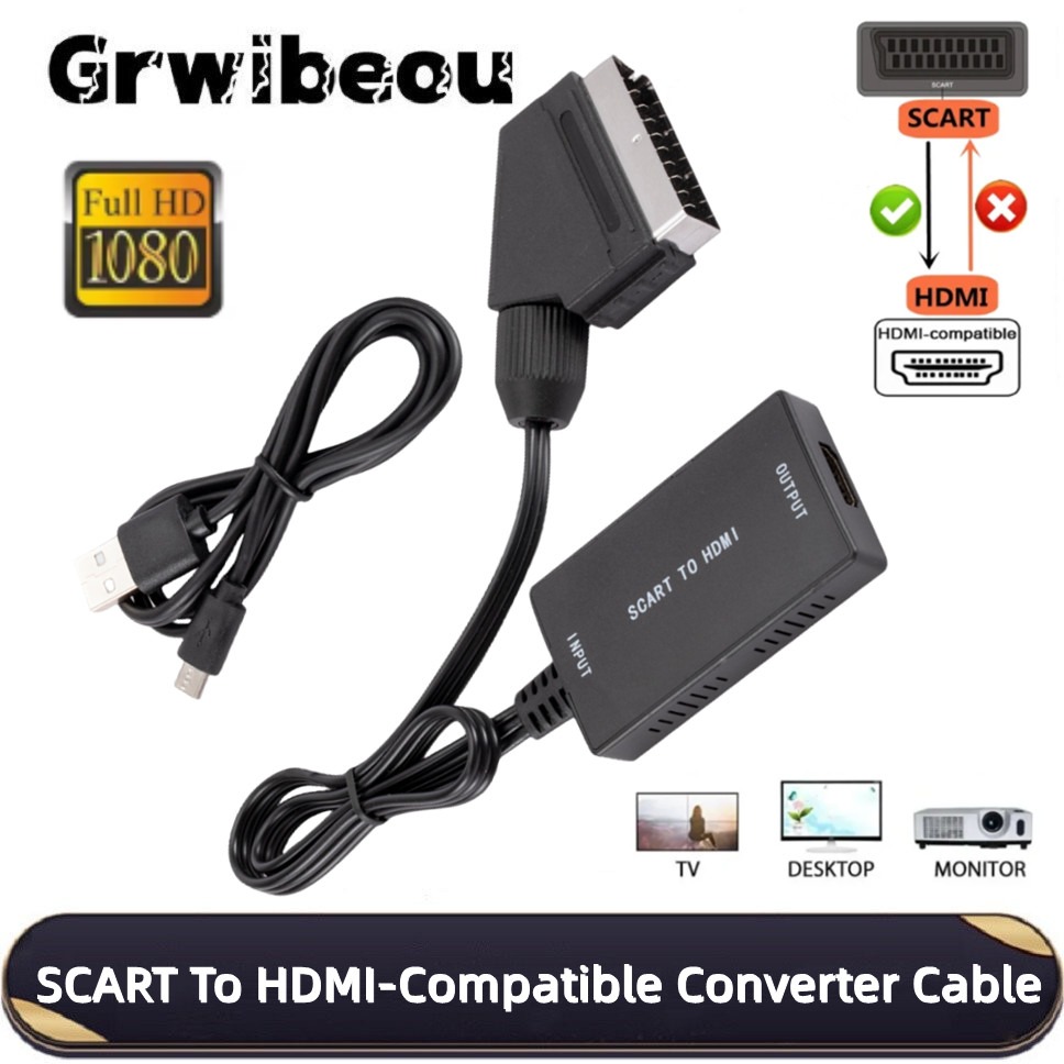 Scart To Hdmi - HD1080P SCART zu HDMI-kompatibler Konverter mit