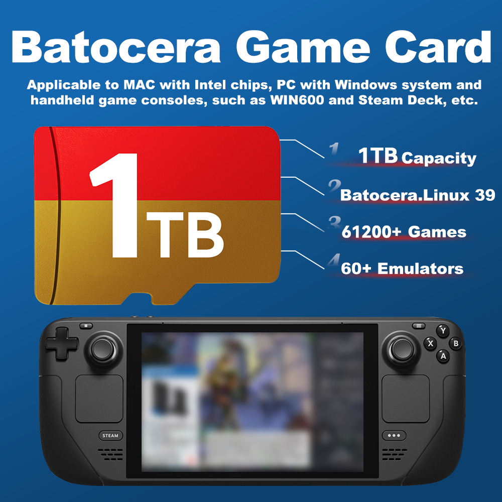 1 TB Spiel-TF-Karte für Steam  – Retro Gaming Batocera Bewertung und Preis