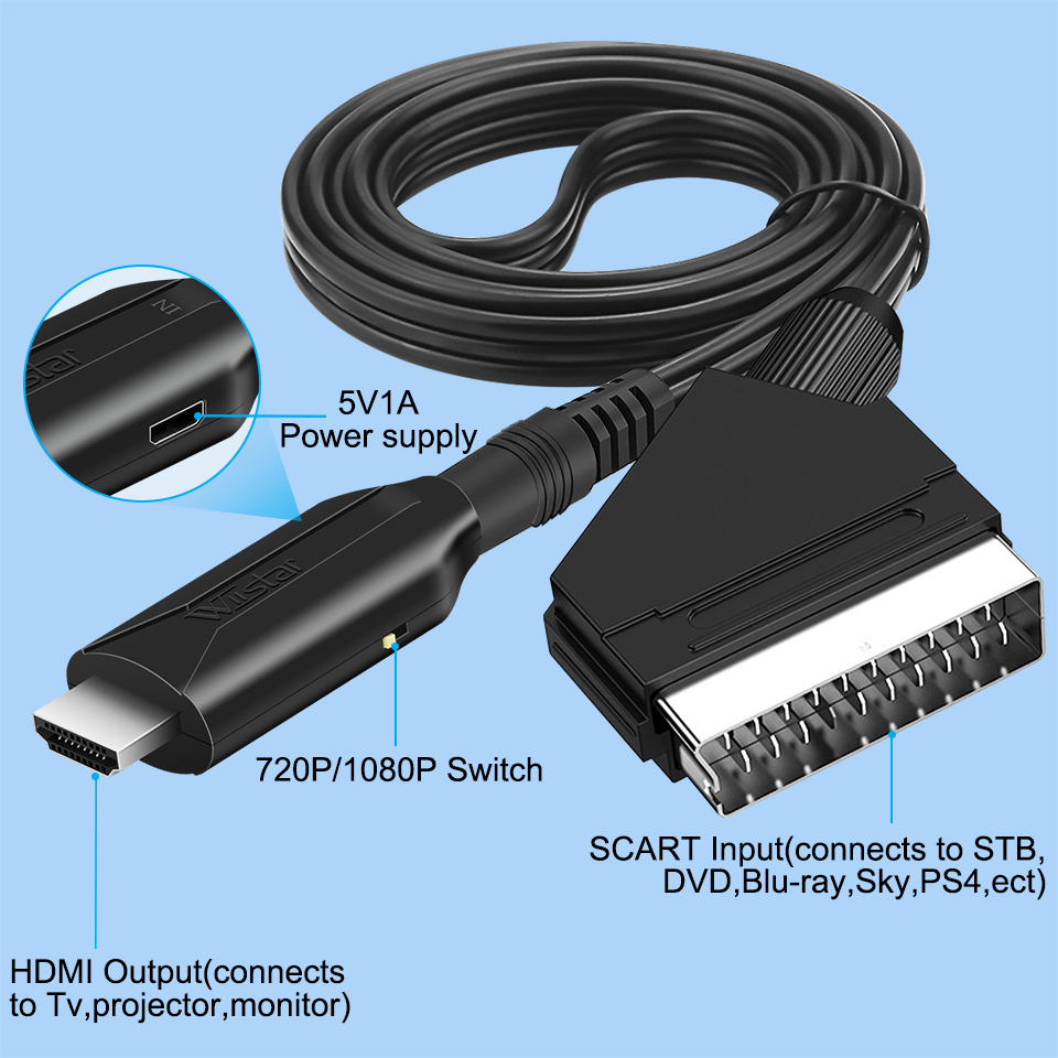 Scart zu HDMI Konverter 1080P  – Scart To Hdmi Bewertung und Preis